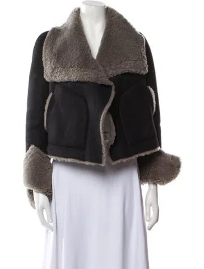 Pre-owned Rick Owens 2019 'larry' Trucker Biker Fur Jacket In Black