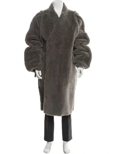 Pre-owned Rick Owens 2019 'larry' Ziosisy Parka Overcoat In Gray