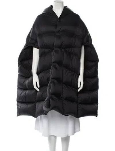 Pre-owned Rick Owens 2021 'gethsemane' Geth Cape Down Jacket In Black