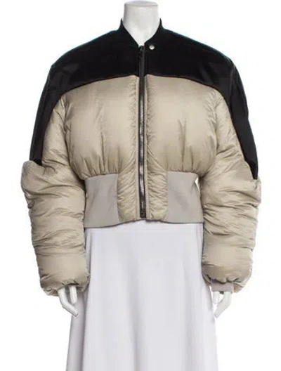 Pre-owned Rick Owens 2021 'gethsemane' Girdered Bomber Down Jacket In Neutral