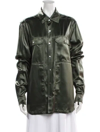 Pre-owned Rick Owens 2021 'gethsemane' Outershirt Evening Jacket In Green