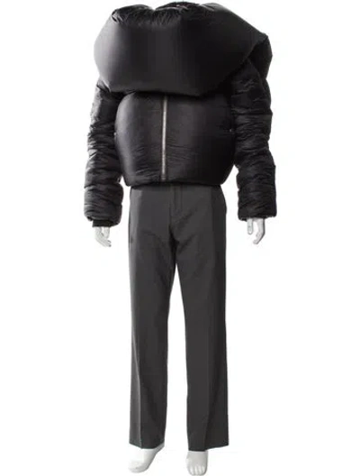 Pre-owned Rick Owens 2022 'strobe' Knot Puffer Coat In Black
