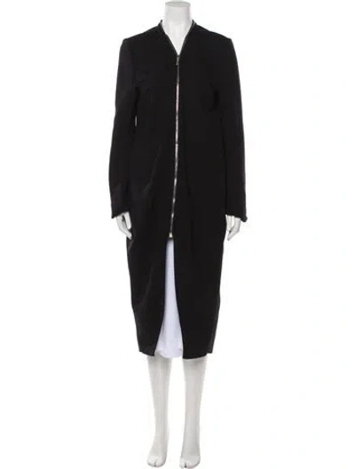 Pre-owned Rick Owens 2023 Neoprene Coat In Black