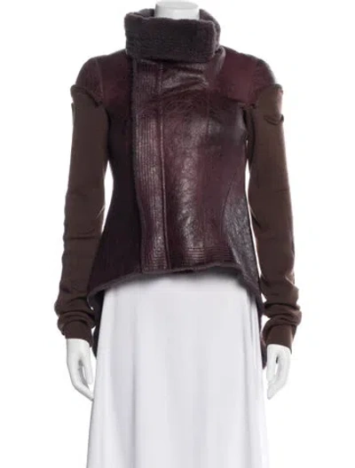 Pre-owned Rick Owens 2023 Shearling Fur Coat In Brown