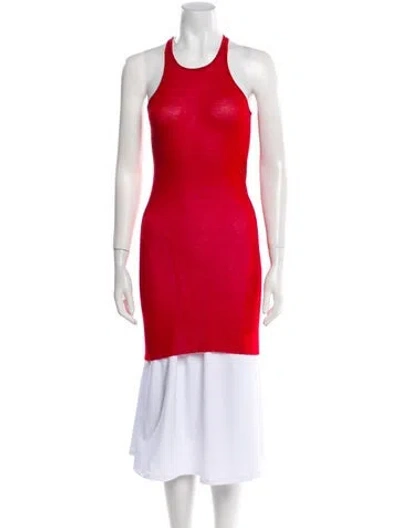 Pre-owned Rick Owens 2024 'lido' Classic Rib Tank Tunic In Red