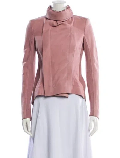 Pre-owned Rick Owens 2024 'lido' Naska Biker Biker Jacket In Pink