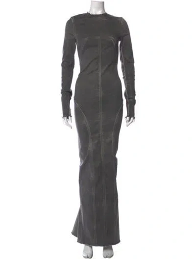 Pre-owned Rick Owens 2024 Long Dress In Grey