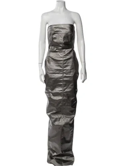 Pre-owned Rick Owens 2024 Long Dress In Grey/metallic