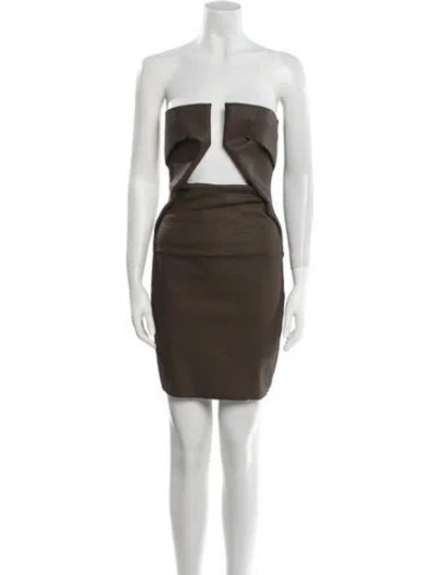 Pre-owned Rick Owens 2024 Mini Dress In Brown