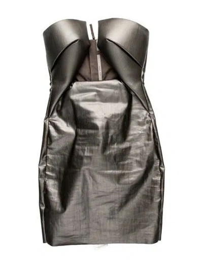 Pre-owned Rick Owens 2024 Mini Dress W/ Tags In Silver