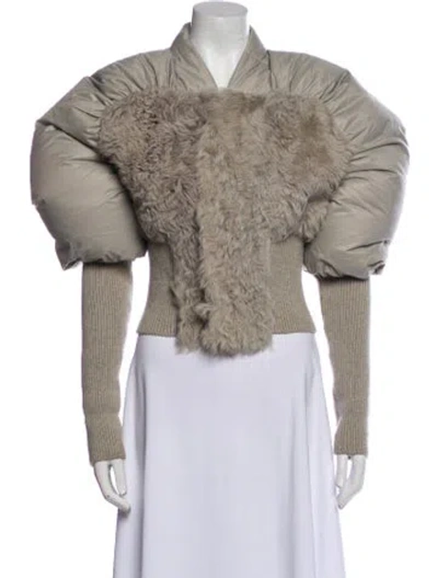 Pre-owned Rick Owens 2024 Porterville Fur Jacket W/ Tags In Gray