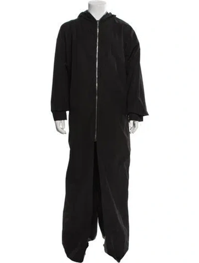 Pre-owned Rick Owens 2024 'porterville' Hooded Gimp Robe Parka In Black