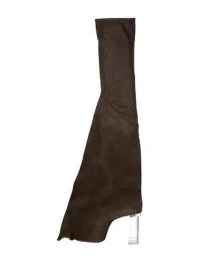 Pre-owned Rick Owens 2025 'hollywood' Taco Kiss Boots In Grey