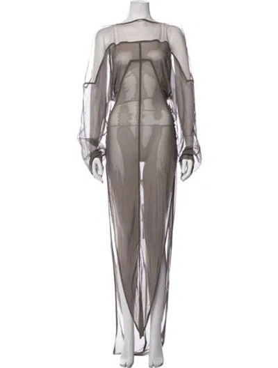 Pre-owned Rick Owens 2026 Long Dress W/ Tags In Grey/neutrals