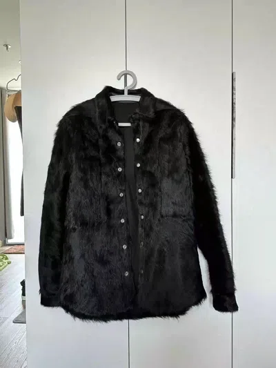 Pre-owned Rick Owens 22fw Cow Hair Fur Jacket Coat In Black