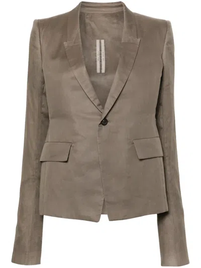 Rick Owens 60cm Soft Cotton Blazer In Grey