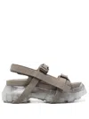 Rick Owens Adjustable Open-toed Flat Sandals In Brown