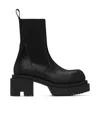 Rick Owens Womens Black Beatle Bogun Leather Heeled Boots In Black