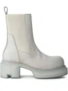 Rick Owens Beatle Bogun Suede Boots In White