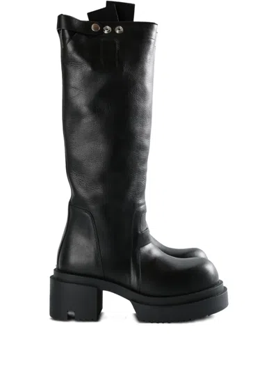 RICK OWENS 75MM KNEE-HIGH PLATFORM BOOTS