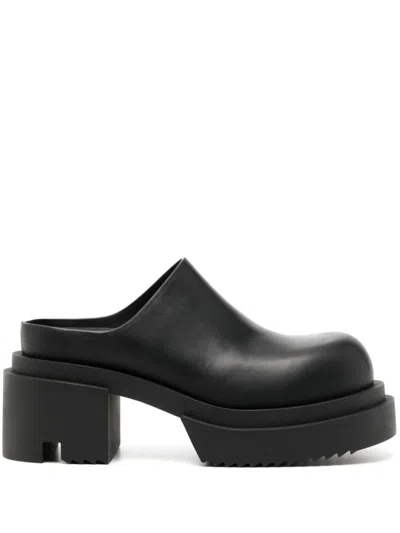 Rick Owens 75mm Leather Mules In Black