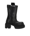 Rick Owens Block Heel Mid-calf Leather Boots In Black