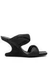 Rick Owens Twisted Cantilever Sandals 8 In Black