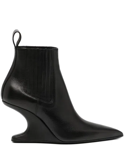Rick Owens 80mm Sharp Ankle Boots In Black