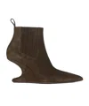 Rick Owens 80mm Sharp Ankle Boots In Brown