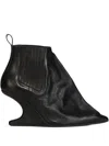 Rick Owens Ankle Taco Leather Boots In Black