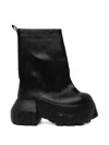 Rick Owens Black Hollywood Flared Mega Tractor Boots In Black
