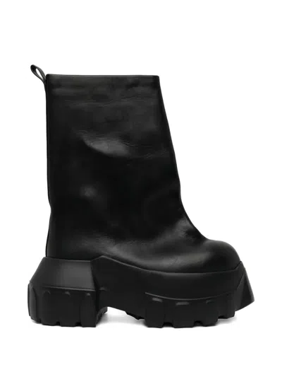 Rick Owens 90mm Mega Tractor Boots In Black