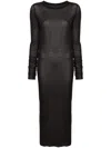 Rick Owens Ribbed-knit Midi Dress In 褐色