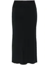 Rick Owens Ribbed-panel Crepe Midi Skirt In Black