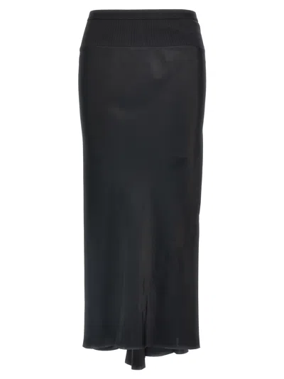 Rick Owens A Line Bias Skirt In Black