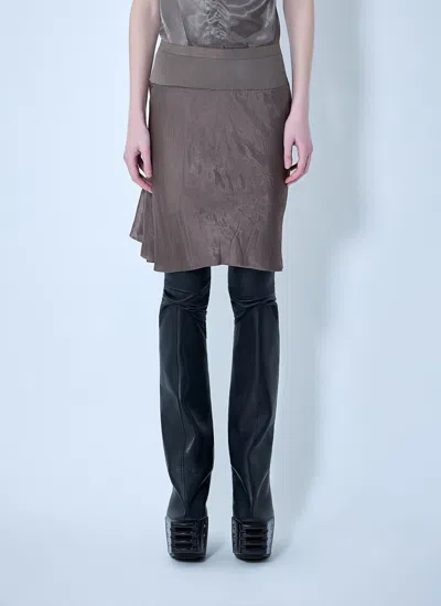 Rick Owens A Line Bias Skirt In Gray