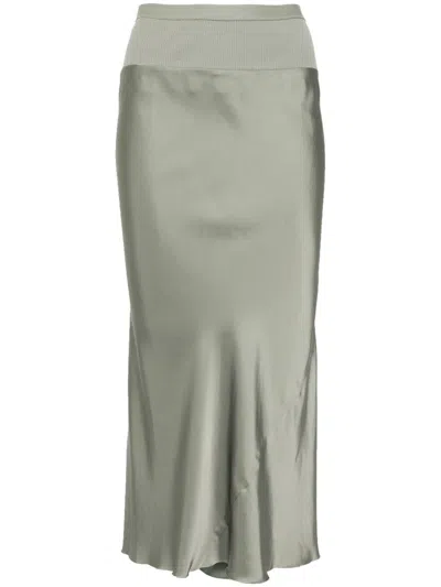Rick Owens A-line Bias Skirt In Green