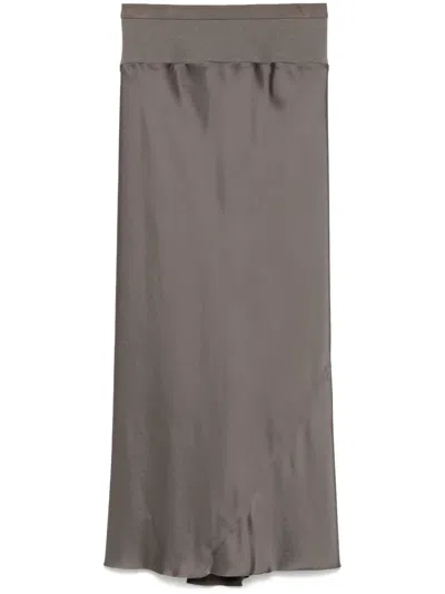 Rick Owens A-line Bias Skirt In Neutrals