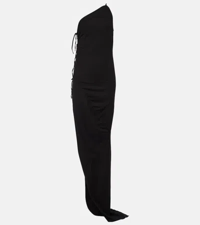 Rick Owens Abito Cotton Maxi Dress In Black