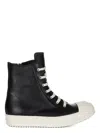 Rick Owens Leather Sneakers In Black