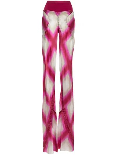 Rick Owens Schlaghose Mit Abstraktem Print In Rosa