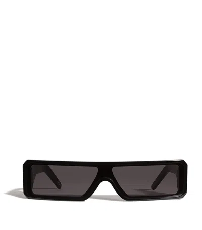 Rick Owens Acetate Geth Sunglasses In Black