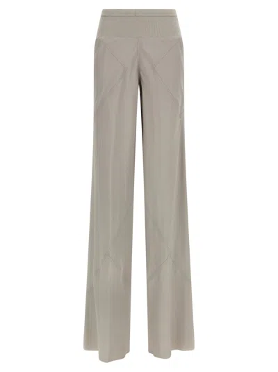Rick Owens Acetate-silk Blend Flared Trousers In Gray