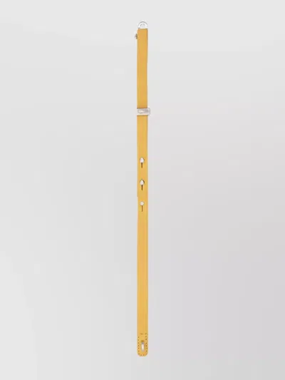 Rick Owens Adjustable Leather Choker Necklace With Metal Hardware