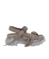 Rick Owens Adjustable Open-toed Flat Sandals In Gray