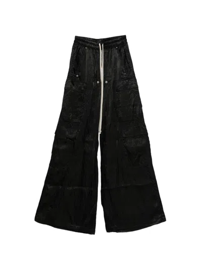 Rick Owens Adjustable Waist Cargo Trousers In Black