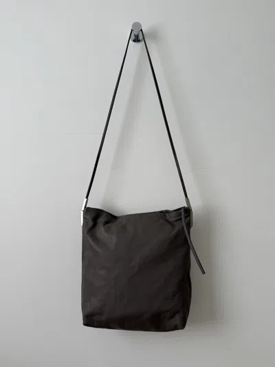 Pre-owned Rick Owens Adri Leather Shoulder Bag In Brown