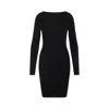 Rick Owens Ribbed Long-sleeved Day Dress In Black