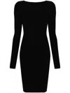 Rick Owens Black Column Midi Dress In Black