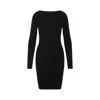 Rick Owens Ribbed Long-sleeved Day Dress In Black